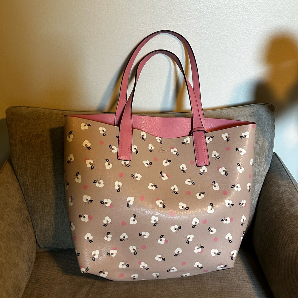 Kate Spade floral reversible pink tote bag